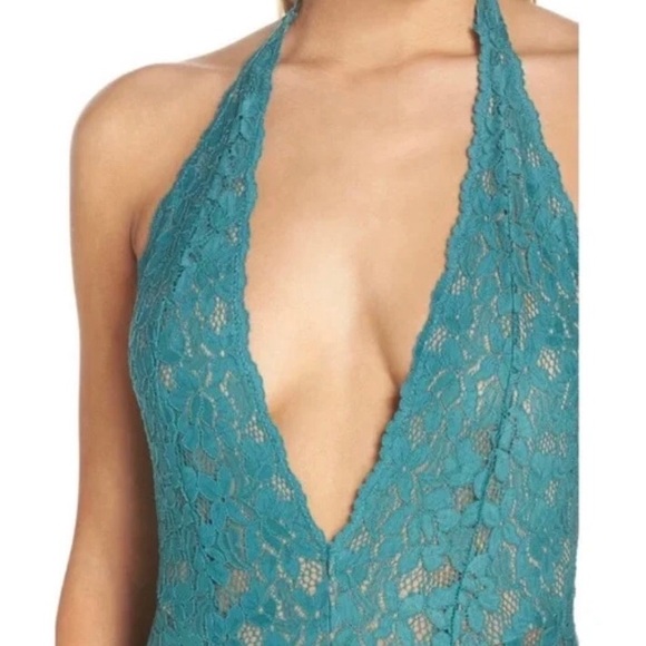 Free People Intimately Avery Juniper Lace Bodysuit size SMALL - Picture 3 of 10